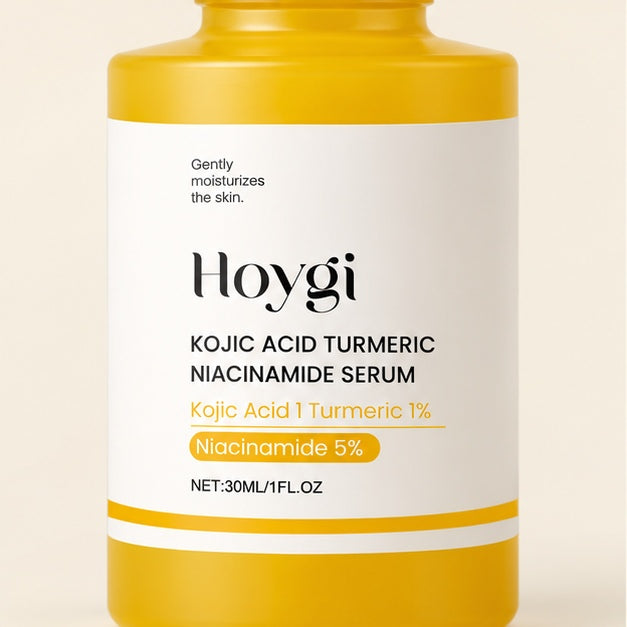 HOYGI Kojic Acid Turmeric Niacinamide Serum 30 ml — package label detail