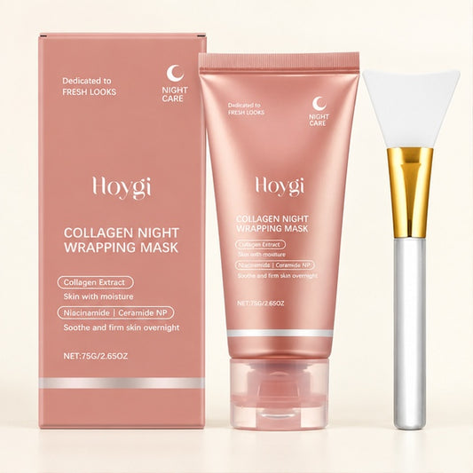 HOYGI Collagen Night Wrapping Mask 75 g with Applicator Brush — front packaging