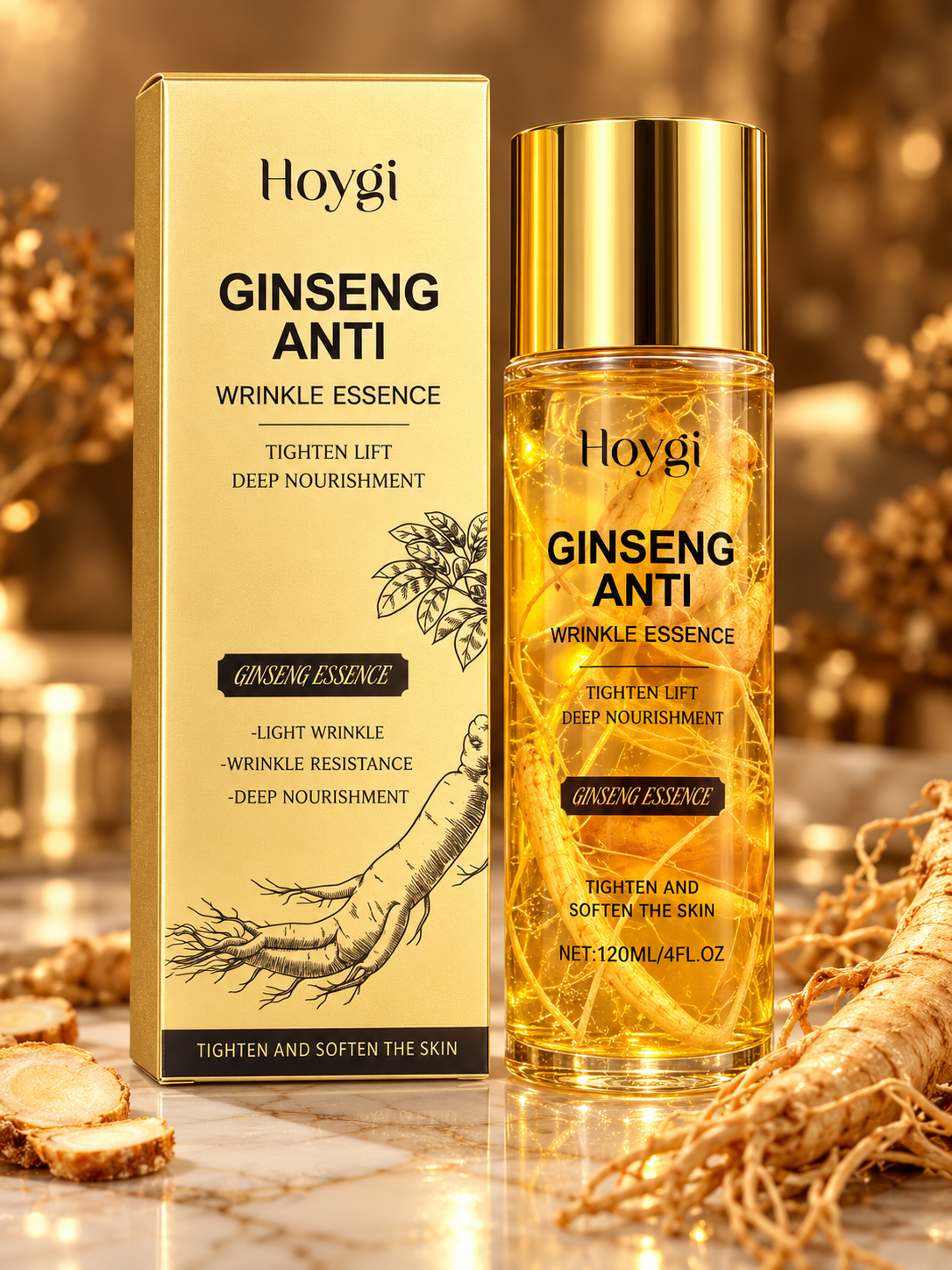 HOYGI Ginseng Anti-Wrinkle Essence 120 ml with matching carton
