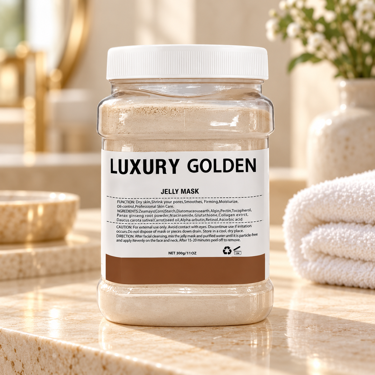 Luxury Golden Jelly Facial Mask — Soft, Refreshed Skin, 300 g — spa product photograph