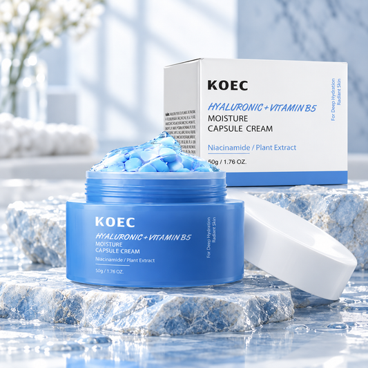 KOEC Hyaluronic + Vitamin B5 Moisture Capsule Cream — 50 g — product and original packaging