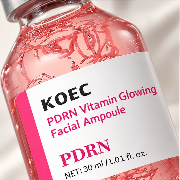 KOEC PDRN Vitamin Glowing Facial Ampoule — 30 ml — label closeup