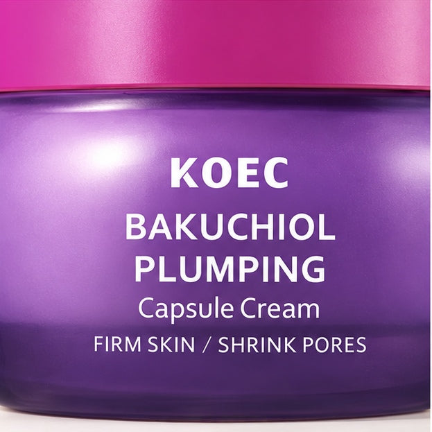 KOEC Bakuchiol Plumping Capsule Cream — label closeup