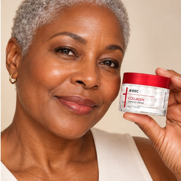 KOEC Collagen Capsule Cream — 50 g — model holding product