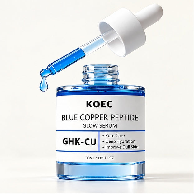 KOEC Blue Copper Peptide Glow Serum — 30 ml — front packaging