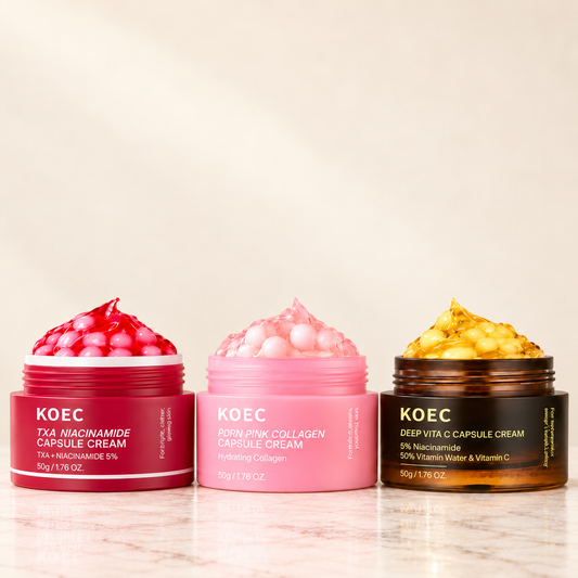 KOEC Complete Trio — three 50 g capsule cream jars