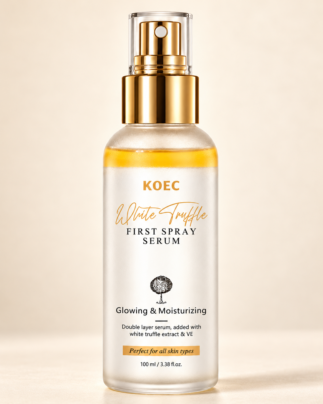 KOEC White Truffle First Spray Serum, 100 ml, front bottle with clear readable label