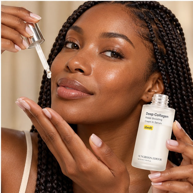 Sungboon Editor Deep Collagen Power Boosting Cream In Serum — 30 ml — adult using the product