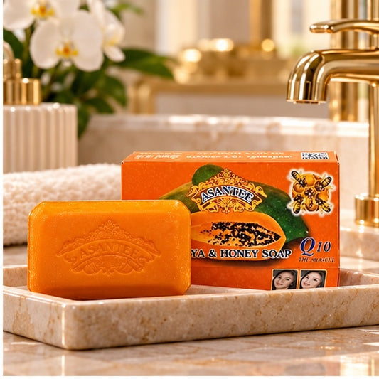 ASANTEE Papaya & Honey Herb Soap — 125 g — bathroom product scene