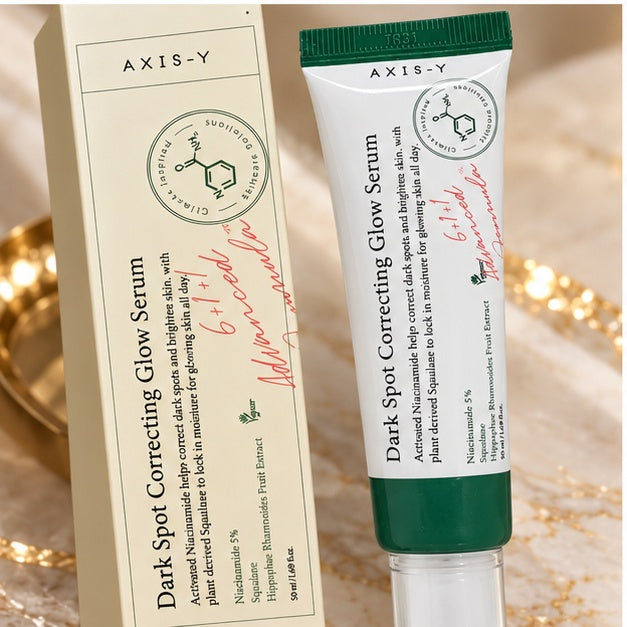 AXIS-Y Dark Spot Correcting Glow Serum — 50 ml — front packaging detail