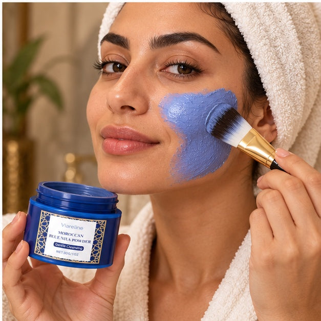 Viareline Moroccan Blue Nila Powder — 30 g — adult using the product