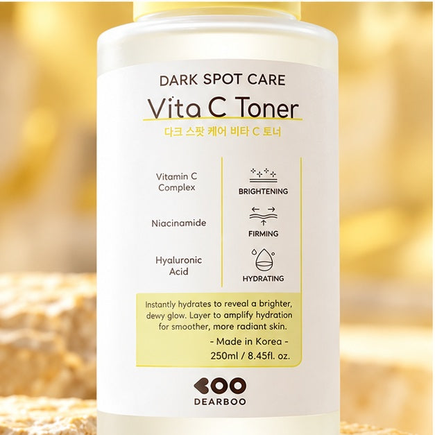 DEARBOO Dark Spot Care Vita C Toner — 250 ml — front packaging detail
