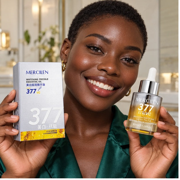 MERCILEN 377 VC Whitening Freckle Essential Oil — 30 ml lifestyle photograph