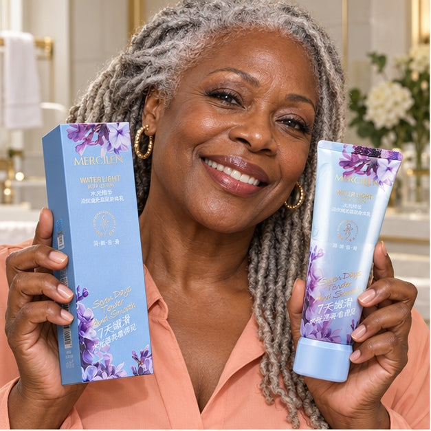 MERCILEN Water Light Body Lotion — 200 g — model holding the product