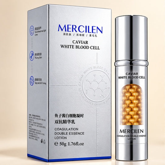MERCILEN Caviar White Blood Cell Coagulation Double Essence Lotion — 50 g — clear front packaging