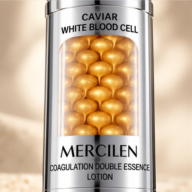 MERCILEN Caviar White Blood Cell Coagulation Double Essence Lotion — 50 g — label detail