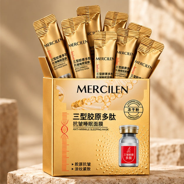MERCILEN Type III Collagen Polypeptide Anti-Wrinkle Sleeping Masks — 20 × 4 g — product editorial view