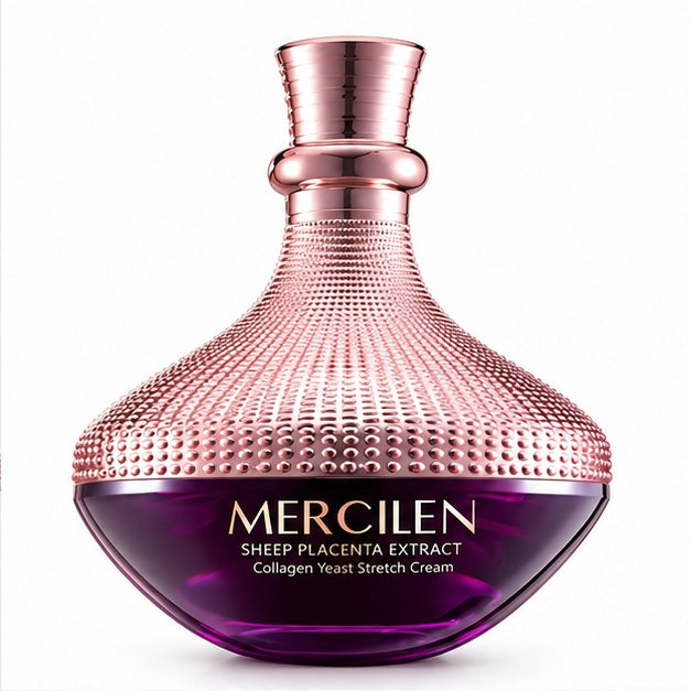 MERCILEN Sheep Placenta Extract Collagen Yeast Stretch Cream — label closeup