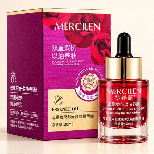 MERCILEN Double Rose Essence Oil — 30 ml — clear front packaging