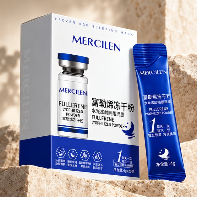 MERCILEN Fullerene Lyophilized Powder Sleep Masks — 20 × 4 g — product editorial view