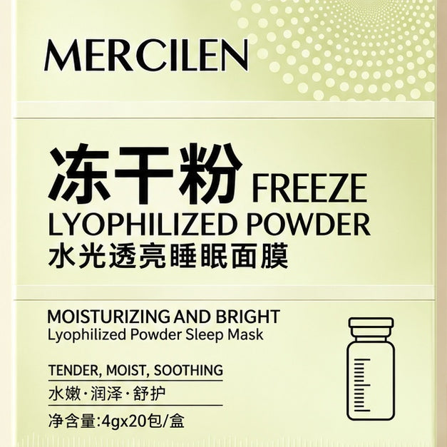 MERCILEN Freeze Lyophilized Powder Sleep Masks — 20 × 4 g — label detail