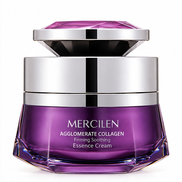 MERCILEN Agglomerate Collagen Firming Soothing Essence Cream — label closeup