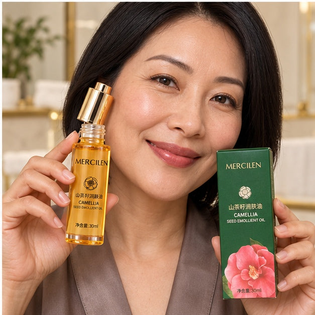 MERCILEN Camellia Seed Emollient Oil — 30 ml lifestyle photograph