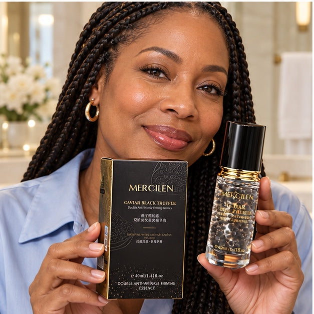 MERCILEN Caviar Black Truffle Double Anti-Wrinkle Firming Essence — 40 ml lifestyle photograph