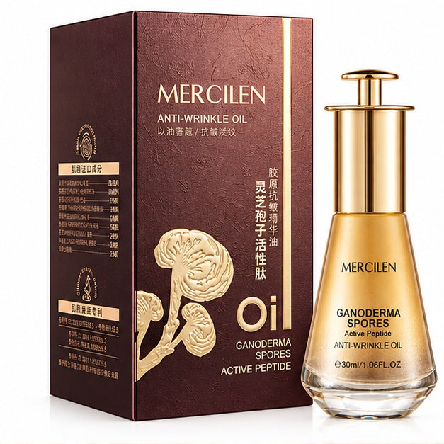 MERCILEN Ganoderma Spores Active Peptide Anti-Wrinkle Oil — front packaging