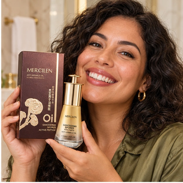 MERCILEN Ganoderma Spores Active Peptide Anti-Wrinkle Oil — 30 ml lifestyle photograph
