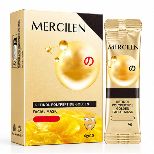 MERCILEN Retinol Polypeptide Golden Facial Masks, 10 × 6 g