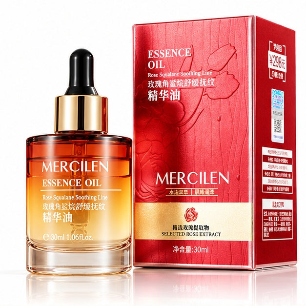 MERCILEN Rose Squalane Soothing Line Essence Oil — front packaging