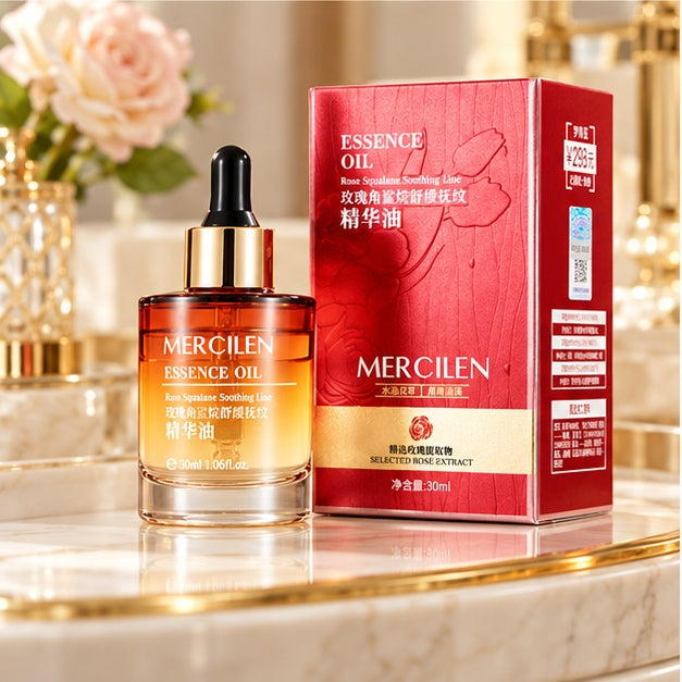 MERCILEN Rose Squalane Soothing Line Essence Oil — vanity product photo