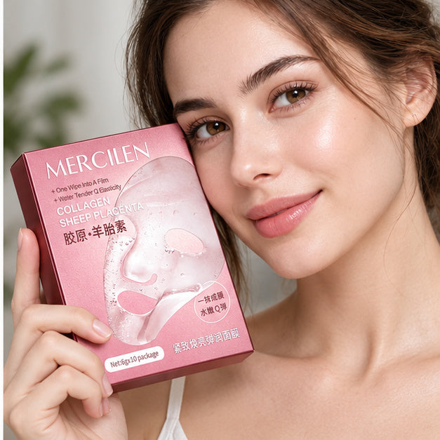 MERCILEN Collagen Sheep Placenta Moisturizing Masks, 10 × 6 g