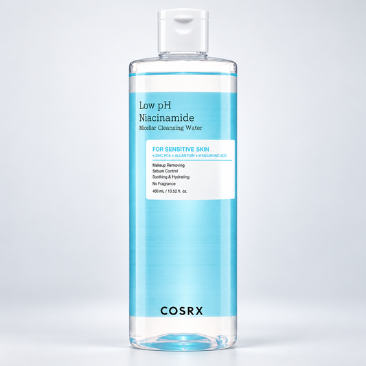 COSRX Low pH Niacinamide Micellar Cleansing Water with Zinc PCA, 400 ml — readable product hero