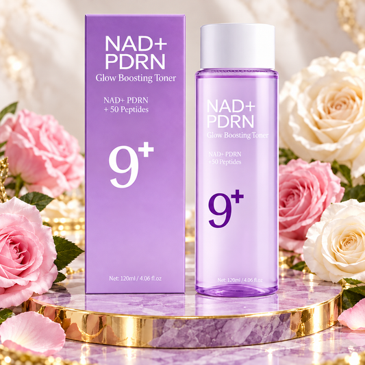 9+ NAD+ PDRN Glow Boosting Toner 120 ml — product close-up