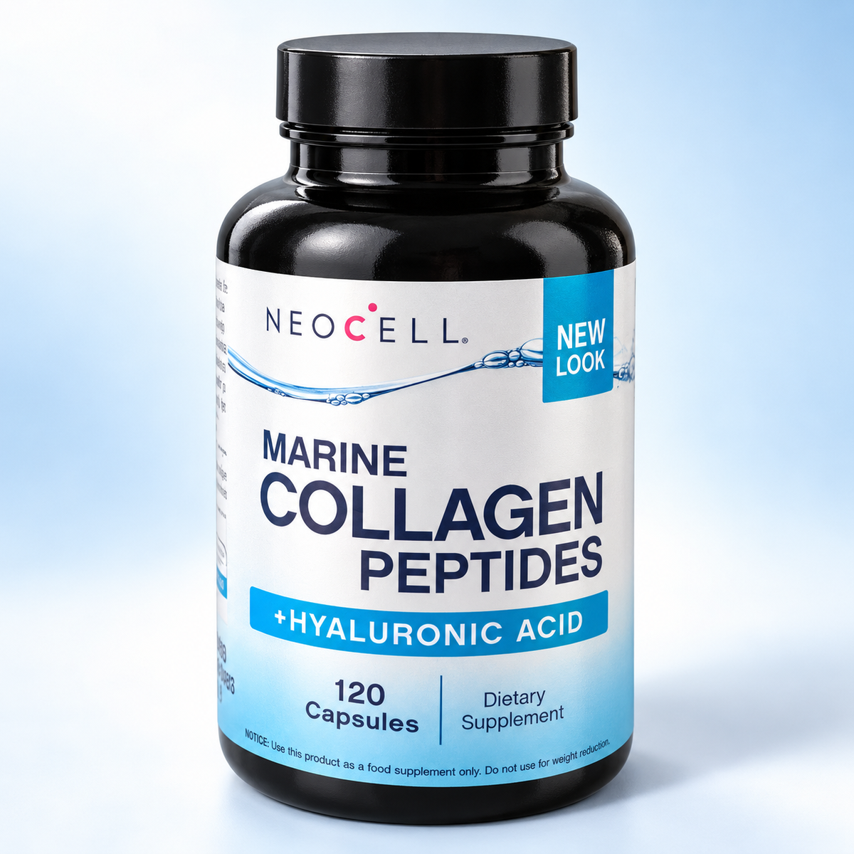 NeoCell Marine Collagen Peptides + Hyaluronic Acid 120 capsules label detail
