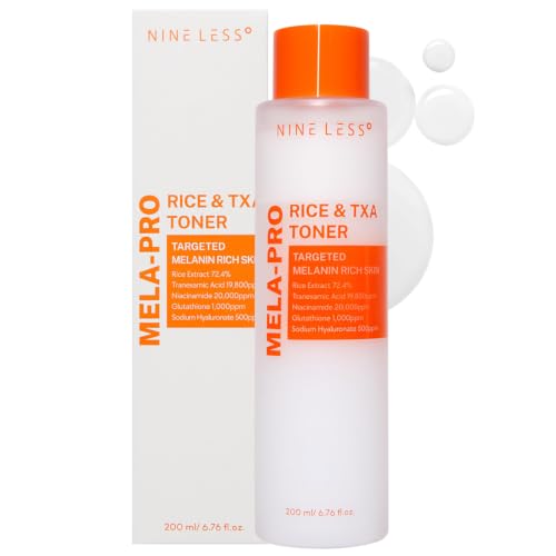 NINELESS MELA-PRO Rice & TXA Toner 200 ml — bottle and matching carton