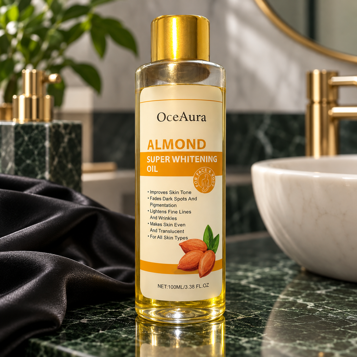 OceAura Almond Face & Body Oil 100 ml — hero