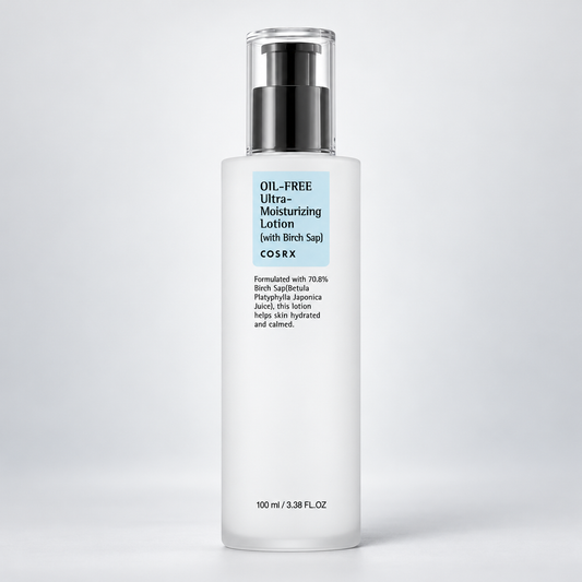 COSRX Oil-Free Ultra-Moisturizing Lotion with Birch Sap, 100 ml — readable official-label product hero
