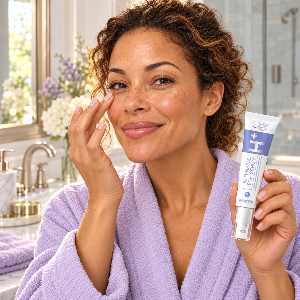 OOTD Intensive Eye Serum H+ 30 g applied gently along orbital bone