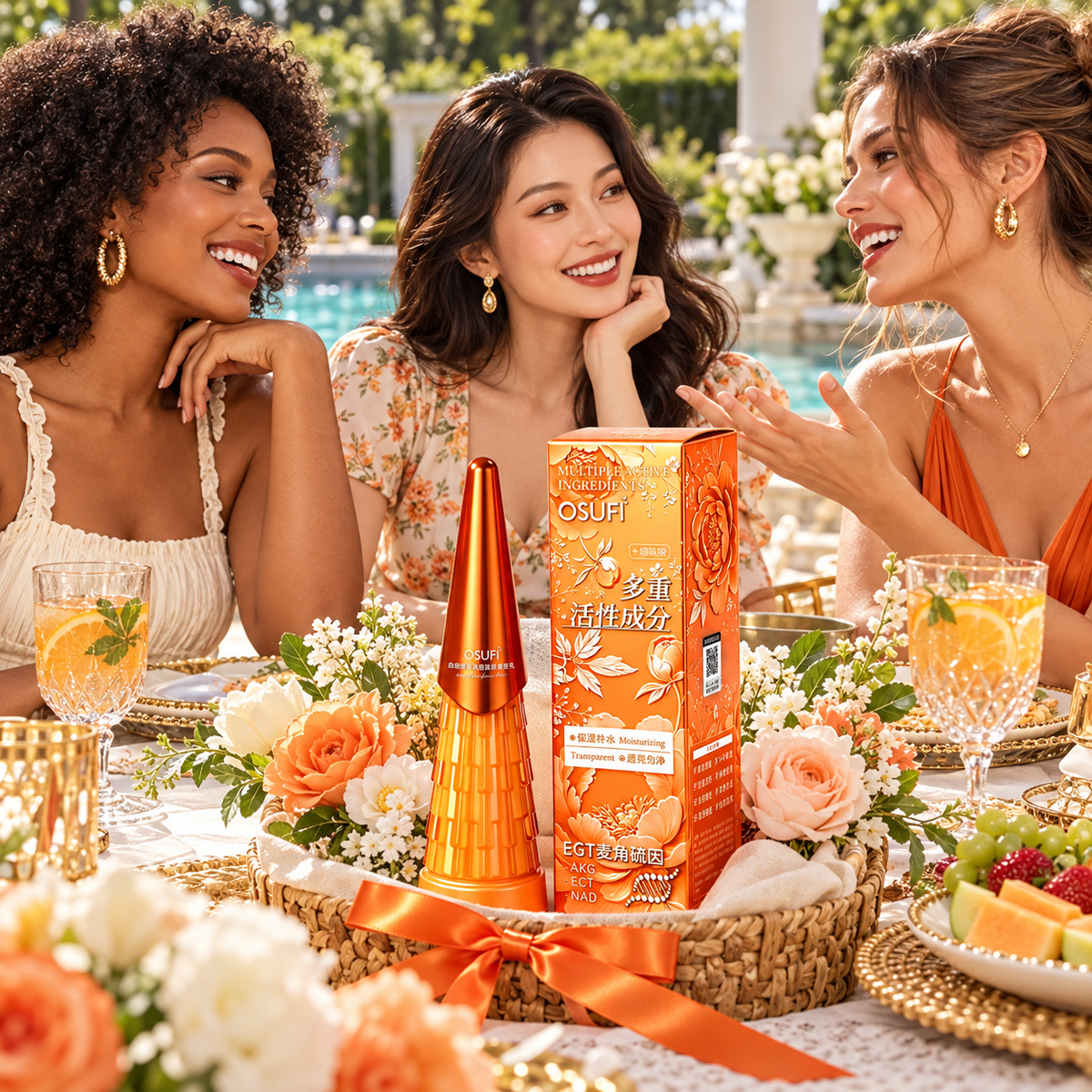OSUFI Multiple Active Ingredients Lotion — garden friends; illustrative lifestyle scene