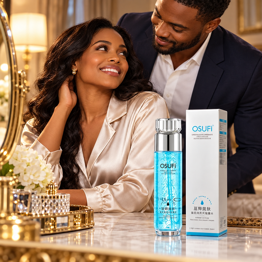 OSUFI Facial Toner — adult couple by a dresser