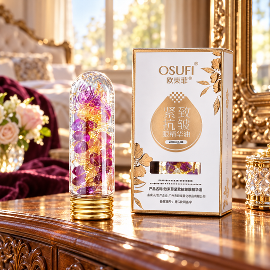 OSUFI Pro-Xylane Facial Essence Oil — luxury dresser product portrait