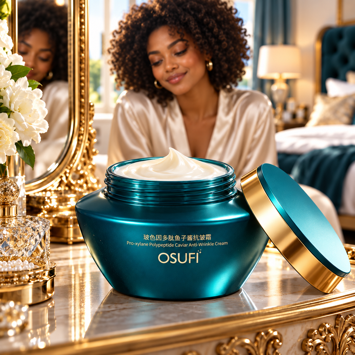 OSUFI Pro-Xylane Polypeptide Caviar Anti-Wrinkle Cream — refined luxury product portrait