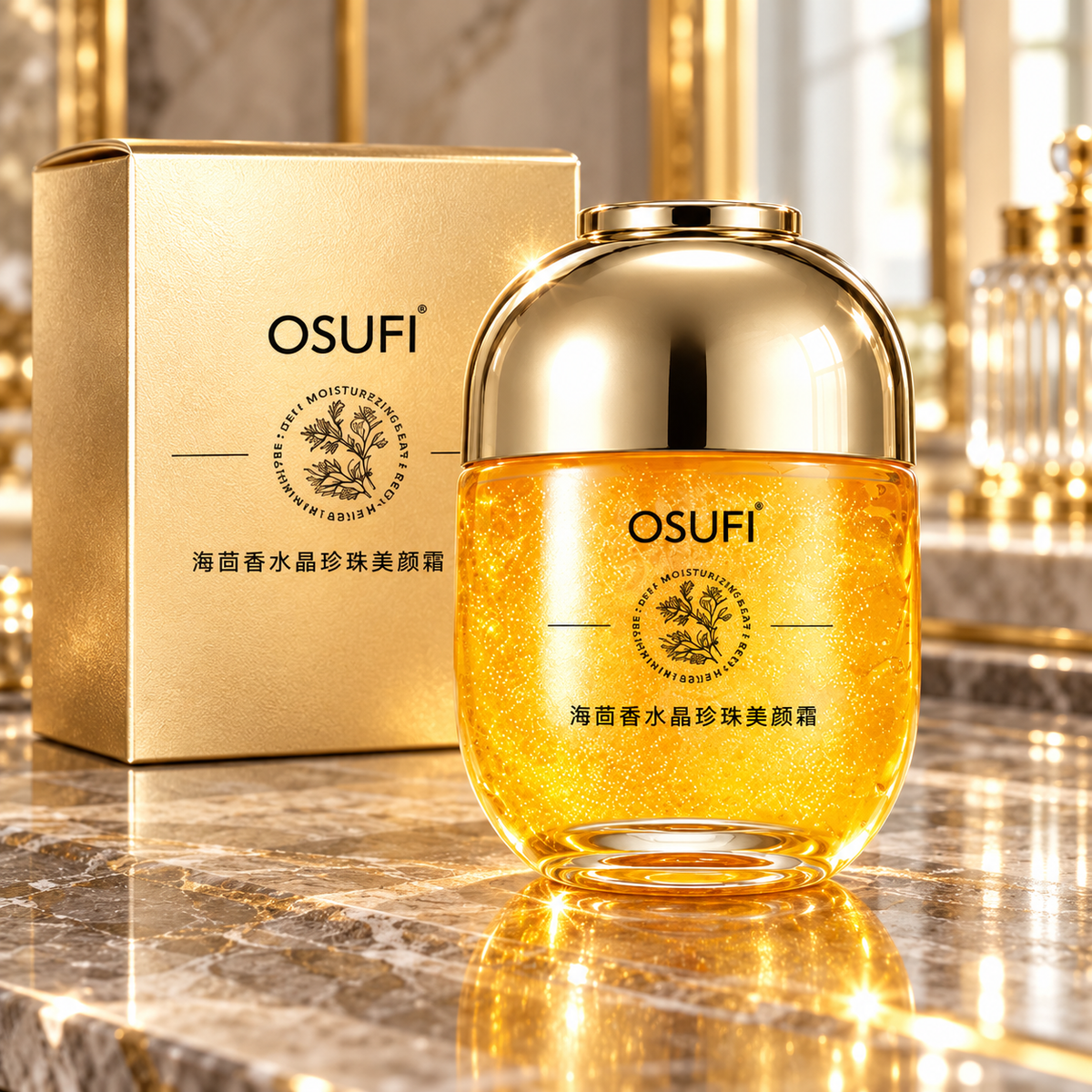 OSUFI Sea Fennel Crystal Pearl Moisturizing Face Cream — refined close-up hero