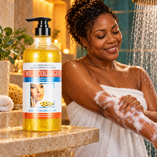 Milk Collagen Shower Gel, 1,000 ml, in a spa setting