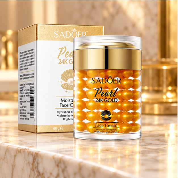 SADOER Pearl 24K Gold Face Cream on marble
