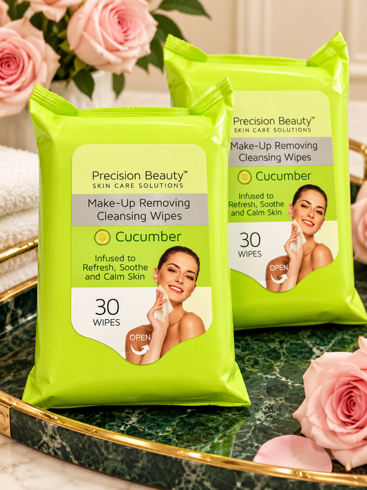 Precision Beauty Cucumber two-pack — two30-wipe packets, close-up