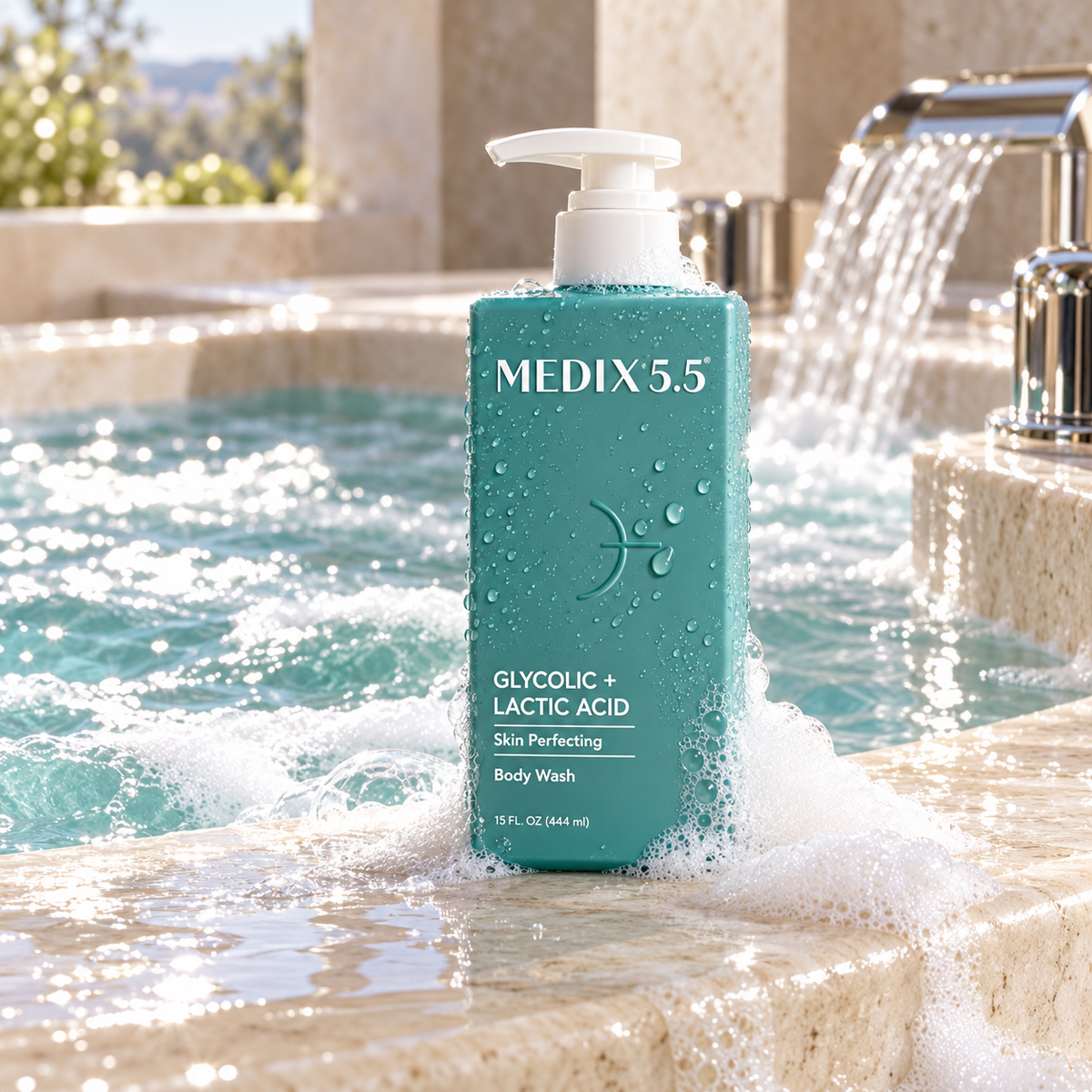 Medix-55 AHA Glycolic & Lactic Acid Body Wash — Exfoliating Cleanse — premium product photograph